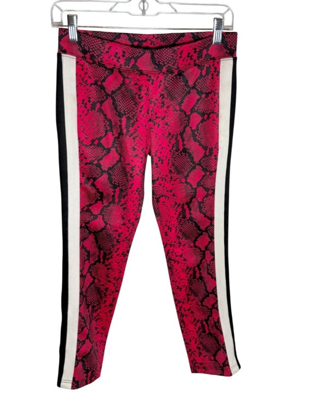 Pam & Gela Baby Boa Cropped Track Pants Pink Red Rasberry - Size XS